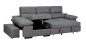 Chaiselongue cama Huesca, tela  magnol gris