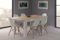 Mesa comedor Kendra extensible blanco roble