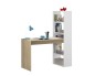 Mesa estudio con estanteria Duplo en blanco artik/roble canadian