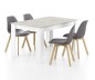 Mesa comedor Kendra extensible cemento/blanco