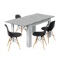 Mesa comedor Kendra extensible cemento/blanco