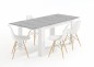 Mesa comedor Kendra extensible cemento/blanco