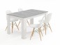 Mesa comedor Kendra extensible cemento/blanco