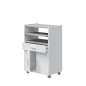 Mueble microondas Tidy 1c+2p en blanco artik/cemento