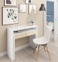 Consola escritorio extesible Bureau en roble canadian/blanco artik