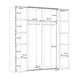 Copy of armario de correderas winner 170x210 blanco