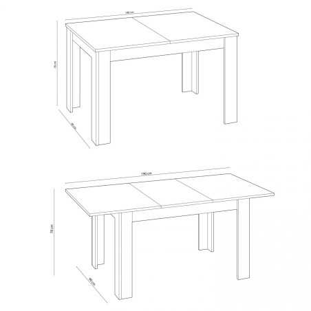 Mesa comedor Kendra extensible blanco artick