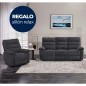 Sofá tres plazas Venecia electrico regalo sillón relax Venecia Tela gris oscuro