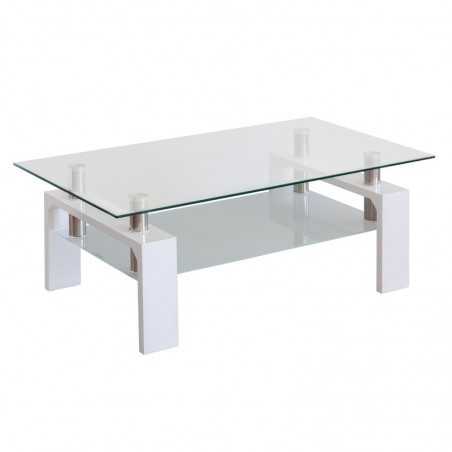 MESA DE CENTRO CRISTAL PATA WENGUÉ