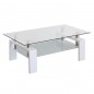 Mesa de centro cristal pata wengué, blanco o roble sendra