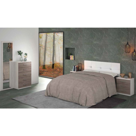 DORMITORIO MODELO MONIKA 09 EN PINO ANDERSEN GRIS