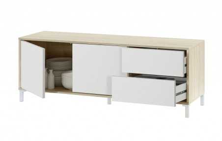 Modulo tv modelo urban plus-brooklyn, roble canadian/blanco