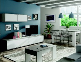Composición mueble tv + módulos pared CL03 de Rodri Diseño