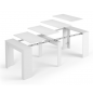 Mesa comedor-consola multifuncion Allongo-Kendra extensible en blanco brillo