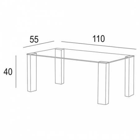 Mesa de centro modelo coralina de cristal y cromo