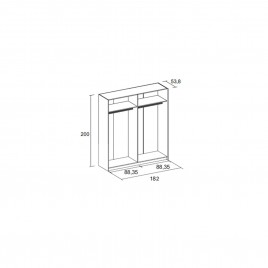 Copy of armario de correderas winner 170x210 blanco