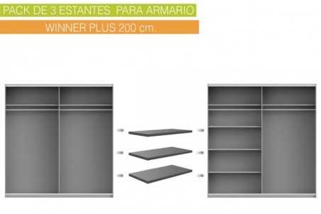 Lote 3 estantes 97x42 cm winner plus