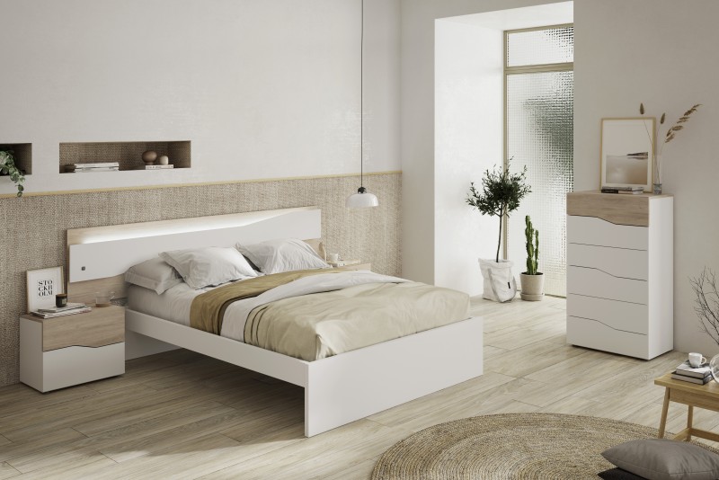 Dormitorio juvenil en color blanco poro y pozzolana