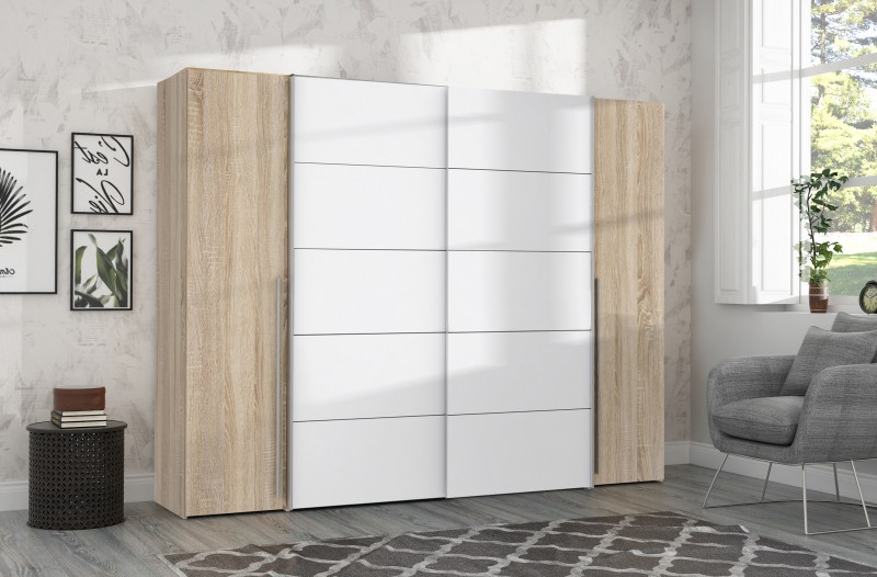 Mueble Armario Multiusos con 2 Puertas Escobero Modelo FIT Blanco.