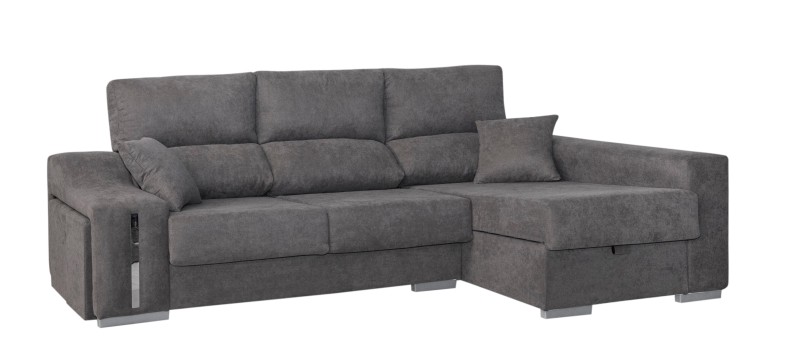 Chaiselongue oscar izquierdas con arcon color gris antracita y gris plata