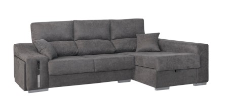 Chaiselongue oscar derechas color gris antracita y gris plata