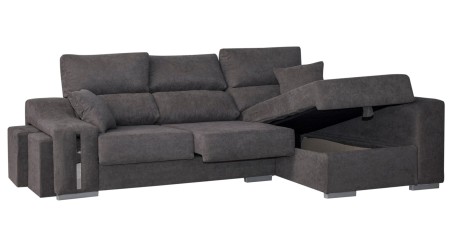 Chaiselongue oscar derechas con arcon color gris antracita y gris plata