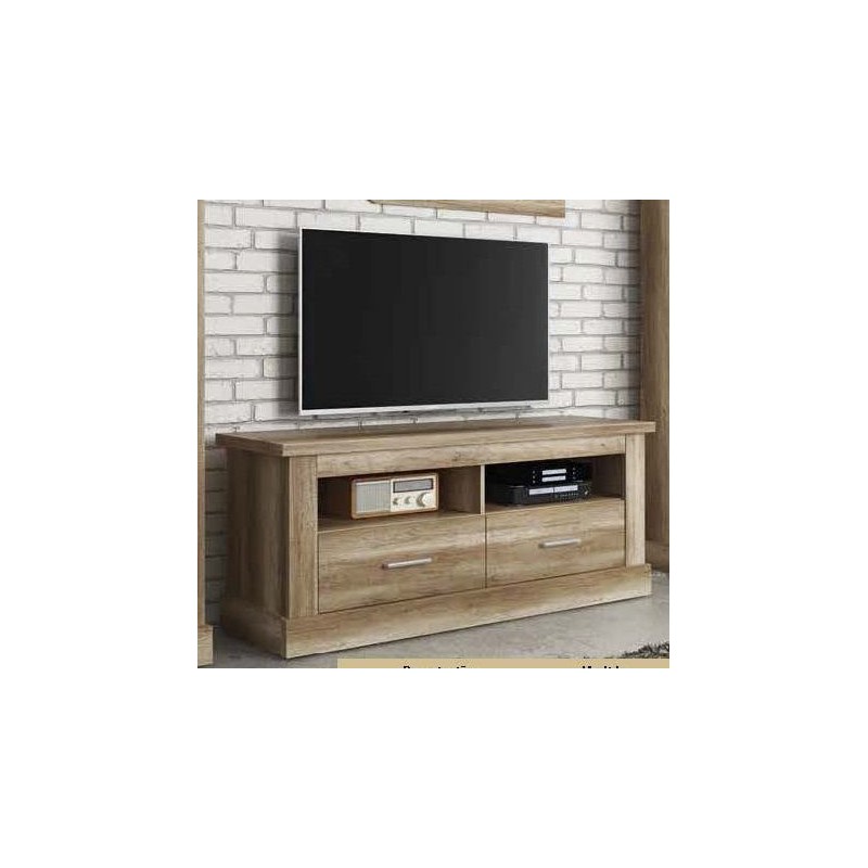 Mueble Bajo TV Con 2 Cajones 135cm Chellén Cambria Blanco